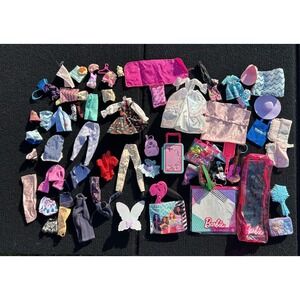 Barbie Doll Clothes Accessories Lot Dresses Skirts Tops Bags Shoes Guitar Frozen